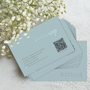 Cartons Réponse Simply Chic Mariage QR Code Dusty Turquoise ID1046