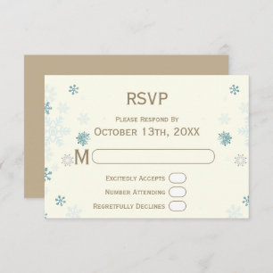 Cartons Réponse Site Mariage de Snowflake Ivory Winter Wonderland