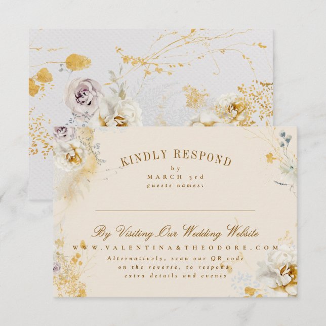 Cartons Réponse site mariage en ligne enchanteur de couronne botan (Devant / Derrière)