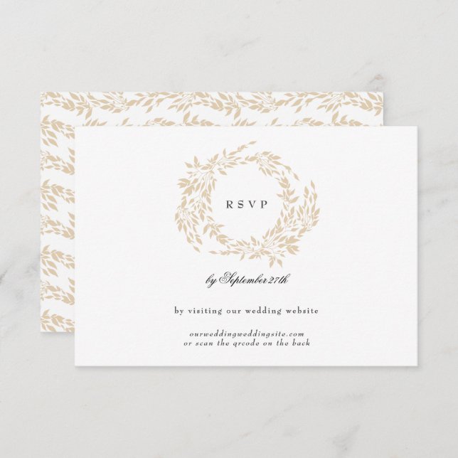 Cartons Réponse Site Mariage Monogram Blush Crest Classic (Devant / Derrière)