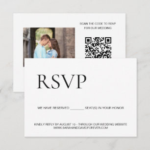 Cartons Réponse Site Web de Mariage photo personnalisé Code QR SEA