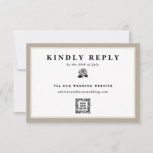 Cartons Réponse Site Web du Mariage de code QR électronique de Zin