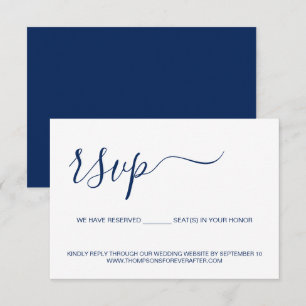 Cartons Réponse Site Web du Mariage de siège de réserve bleu simpl