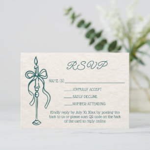 Cartons Réponse Site Web du Mariage Turquoise Retro Hand Draw Code