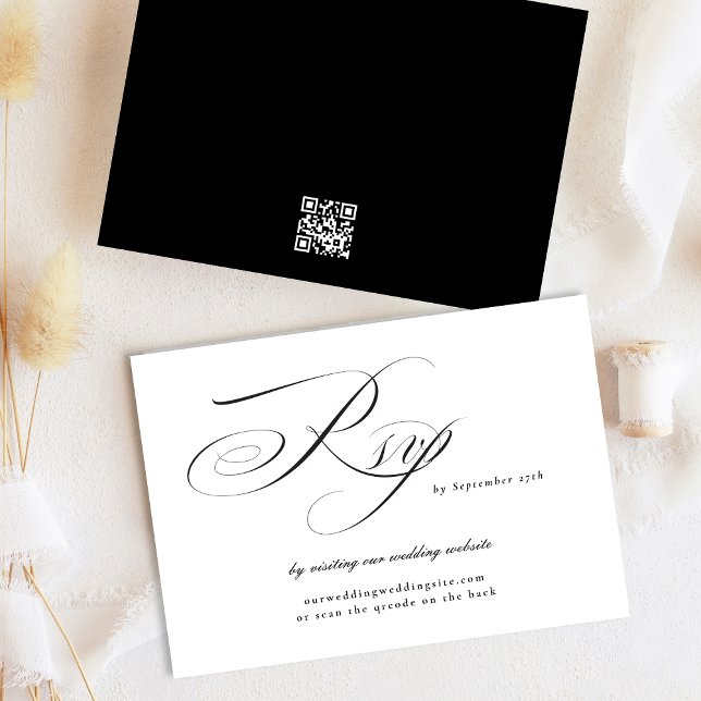 Cartons Réponse Site Web Mariage de calligraphie élégant officiel  (Créateur téléchargé)