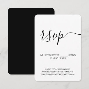 Cartons Réponse Site Web minimaliste Réservé Mariage de siège Vert