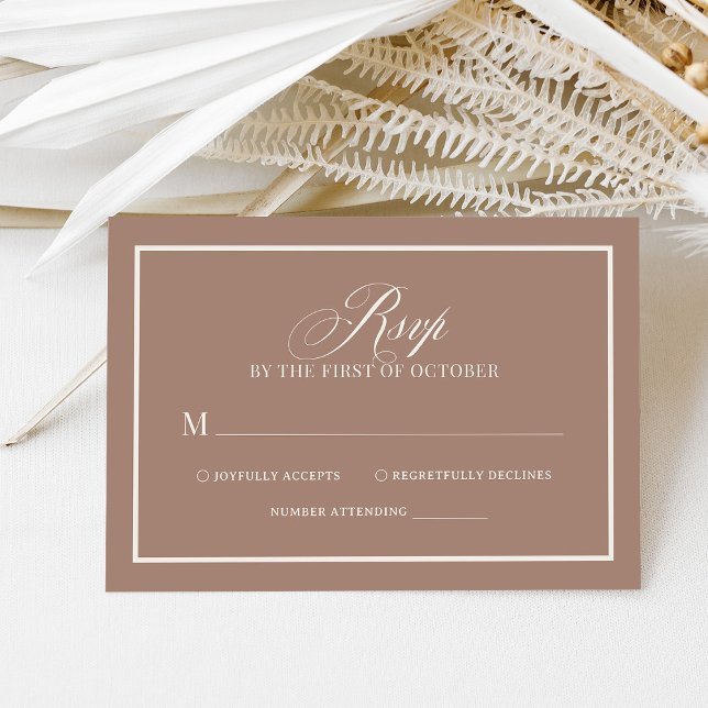 Cartons Réponse Soft Mocha Taupe | Luxe Neutral Wedding (Créateur téléchargé)