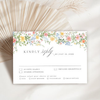 Cartons Réponse Soft Pastel Ornate Spring Garden Floral Mariage