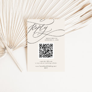 Cartons Réponse SOPHIA QR Code Beige crème Moderne Mariage