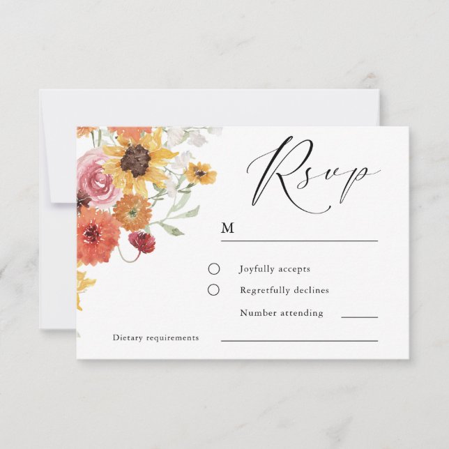 Cartons Réponse Spring & Summer Floral Modern Wedding (Devant)