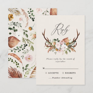 Cartons Réponse Stag terre cuite rose floral rustique élégant mari