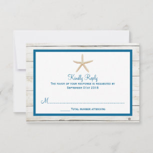 Cartons Réponse Starfish Whitewashed Wood Beach Wedding Collection