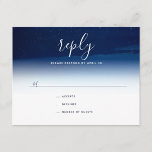 Cartons Réponse Starry Night Under the Stars Mariage Reply Card