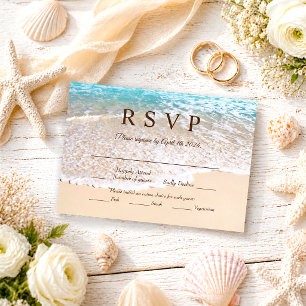 Cartons Réponse Summer Ocean Waves Plage tropicale Mariage