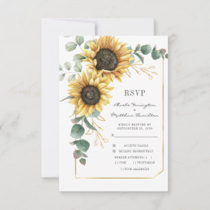 Cartons Réponse Sunflower Bright Botanical Mariage QR Code