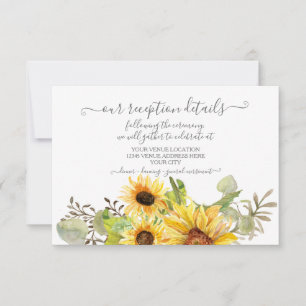 Cartons Réponse Sunflower Floral BOHO Aquarelle Réception Détail