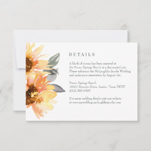 Cartons Réponse Sunflowers & Mariage Fleur sauvage - fiche
