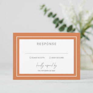 Cartons Réponse Sunset Orange Bold Bordure moderne Mariage