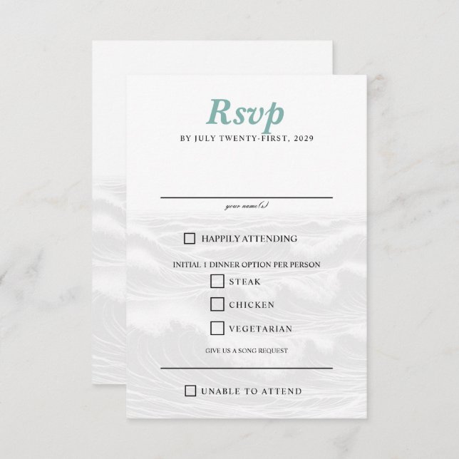 Cartons Réponse Surf Couple Choix de nourriture (Devant / Derrière)