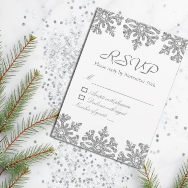 Cartons Réponse Sweet sixteen d'hiver Silver Snowflakes (Créateur téléchargé)