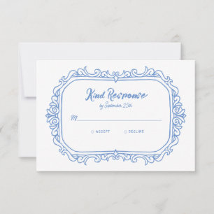 Cartons Réponse Sweet Whimsical manuscrit Mariage illustré