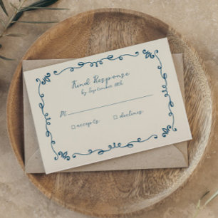 Cartons Réponse Sweet Whimsical manuscrit Mariage illustré