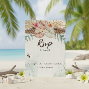 Cartons Réponse Tahiti Mariage de destination de plage tropicale