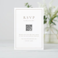Taupe Typographie simple Code QR Mariage officiel
