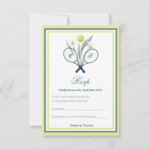 Cartons Réponse Tennis Thématique Tenniscore Mariage Vert Lime Cou