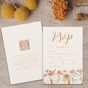 Cartons Réponse Terracotta Boho Fall Floral Repas Options