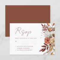Terracotta Florals Boho Mariage de feuillage d'aut
