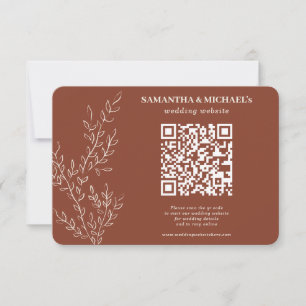 Cartons Réponse Terracotta Ivy Floral Qr Site Mariage Détail