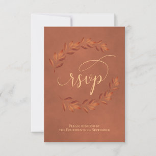 Cartons Réponse Terracotta Laurel Feuille Mariage rustique