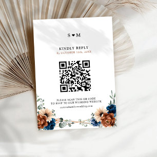 Cartons Réponse Terracotta Marine Bleu Vert Mariage géométrique