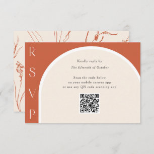 Cartons Réponse Terracotta QR code Modern Arch Mariage en ligne