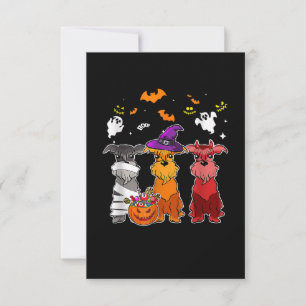 Cartons Réponse Three Schnauzer Witch Hat