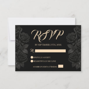 Cartons Réponse Till Death Do Us Part Rose noir Mariage gothique