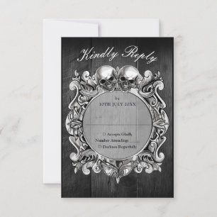 Cartons Réponse Till Death Gothic Black Rustic Wood Mariage