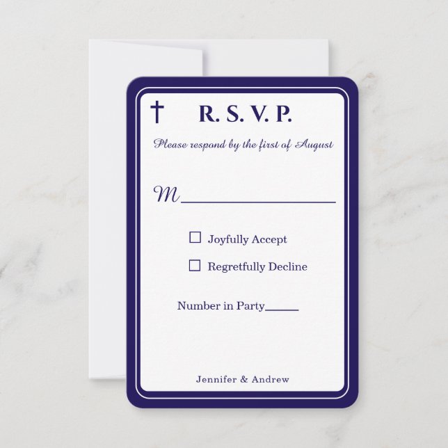 Cartons Réponse Timeless Catholic Monogrammed Response Card (Devant)