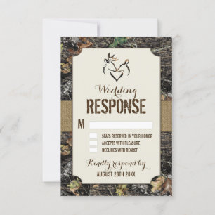 Cartons Réponse Toile de jute rustique + Cerfs communs chassant