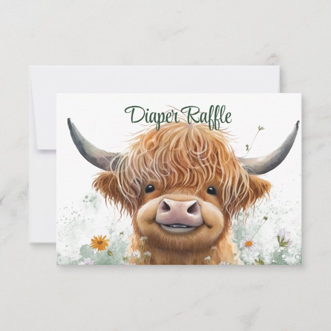 Cartons Réponse tombola de la vache Highland (Devant)