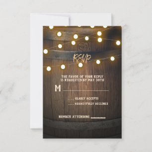 Cartons Réponse Tonneau en bois sculpté de lumières de cœur rustiq