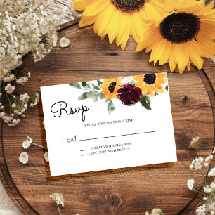 Cartons Réponse Tournesol et Mariage russe Rose