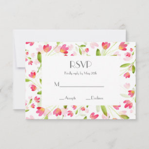 Cartons Réponse Trois corail rose Motif d'aquarelle