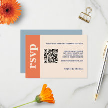 Typographie Gras Moderne Mariage Orange Bleu Pouss