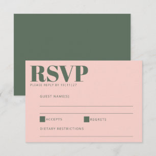 Cartons Réponse Typographie moderne rose et vert