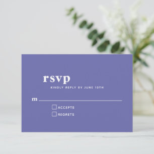 Cartons Réponse Typographie simple Mariage violet moderne