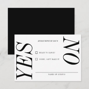 Cartons Réponse Typographie ultra minimaliste Mariage noir blanc