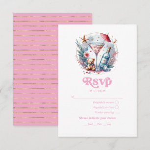 Cartons Réponse Un Tini Est Sur Le Chemin Baby shower Rose & Or
