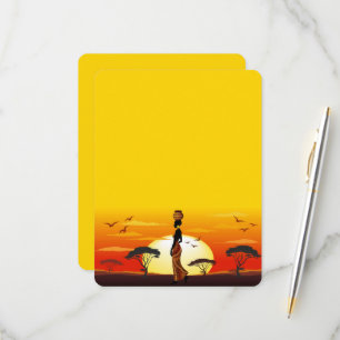 Cartons Réponse Une belle femme africaine Silhouette sur les solei